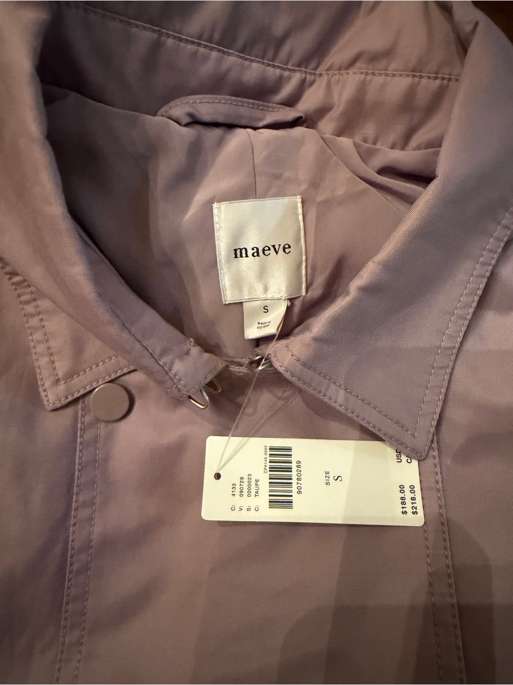 Anthropologie Mauve  Oversized Long Trench Coat - Picture 3 of 4